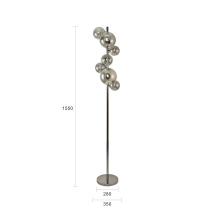 Brilagi - LED Stojacia lampa MILLA 7xG9/3W/230V lesklý chróm/dymová