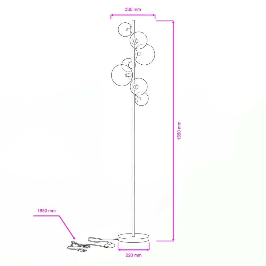 Brilagi - LED Stojacia lampa MILLA 7xG9/3W/230V zlatá/biela