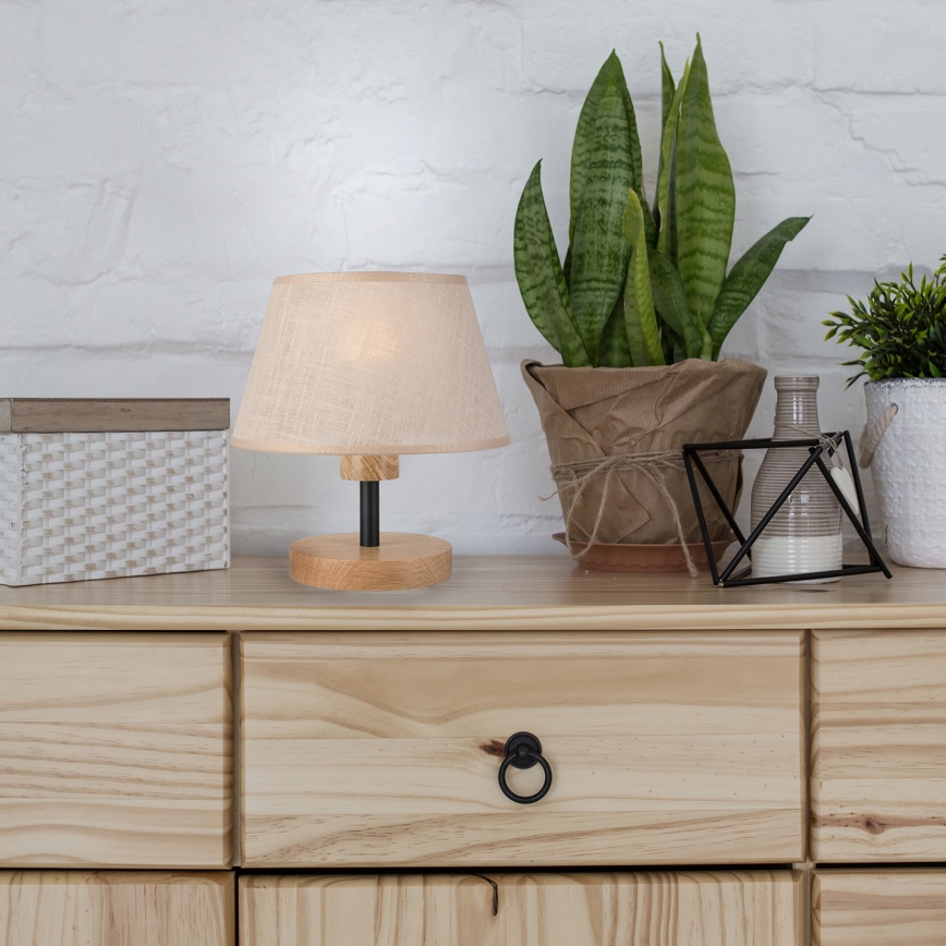 Brilagi - LED Stolná lampa ANTHONY 1xE14/40W/230V dub/béžová