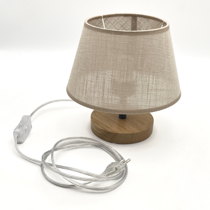 Brilagi - LED Stolná lampa ANTHONY 1xE14/40W/230V dub/béžová