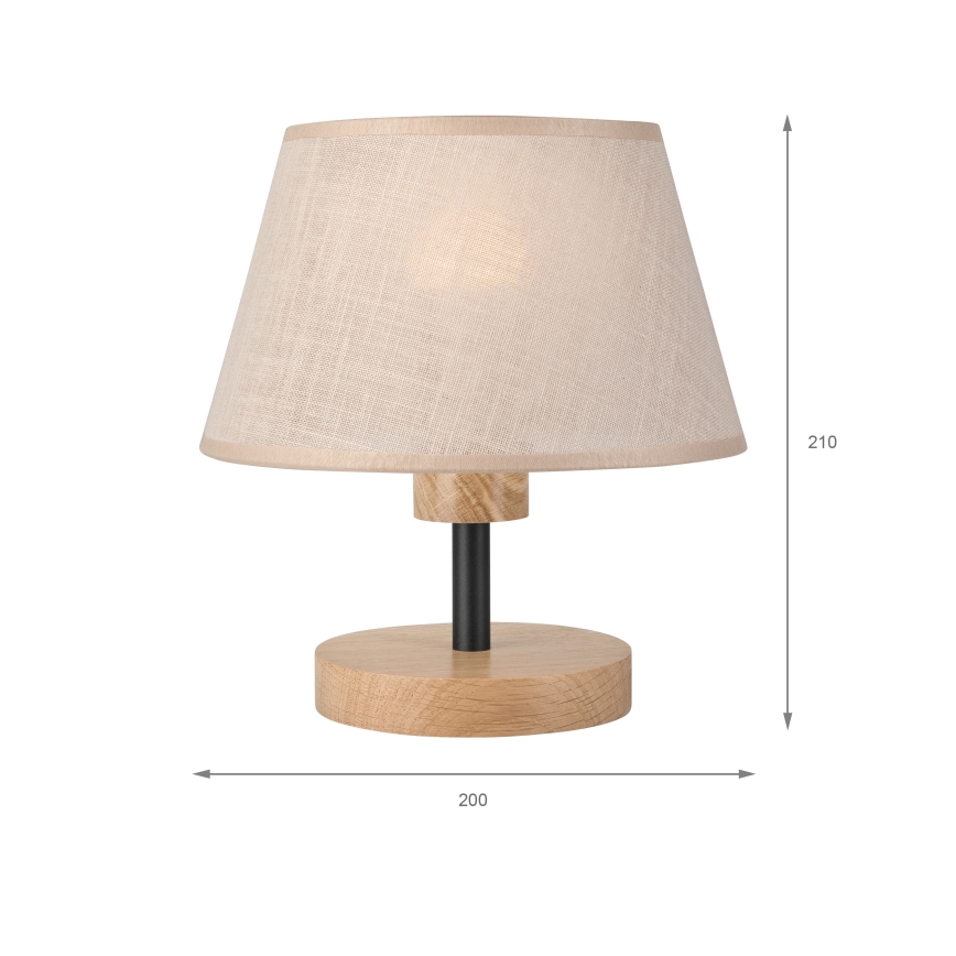 Brilagi - LED Stolná lampa ANTHONY 1xE27/60W/230V dub/béžová