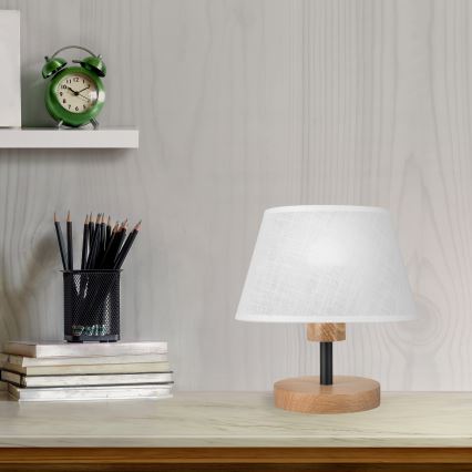 Brilagi - LED Stolná lampa ANTHONY 1xE27/60W/230V dub/biela