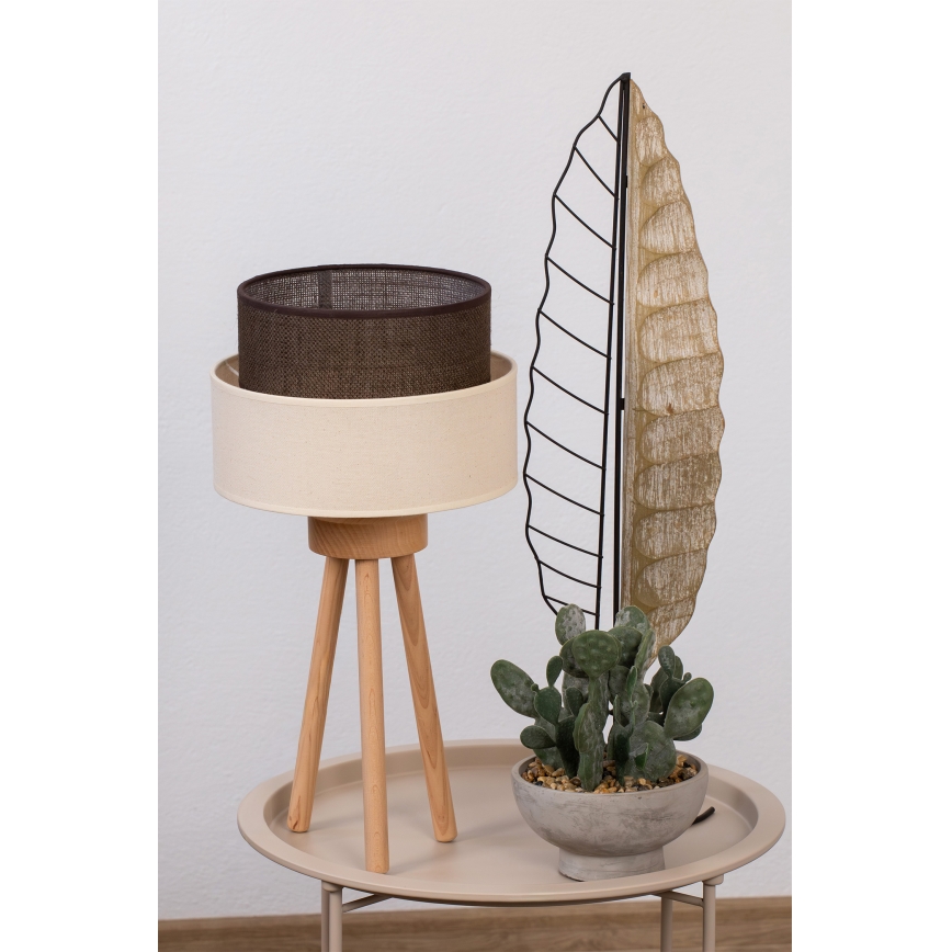 Brilagi - LED stolná lampa BOHO STYLE 1xE27/15W/230V krémová/hnedá