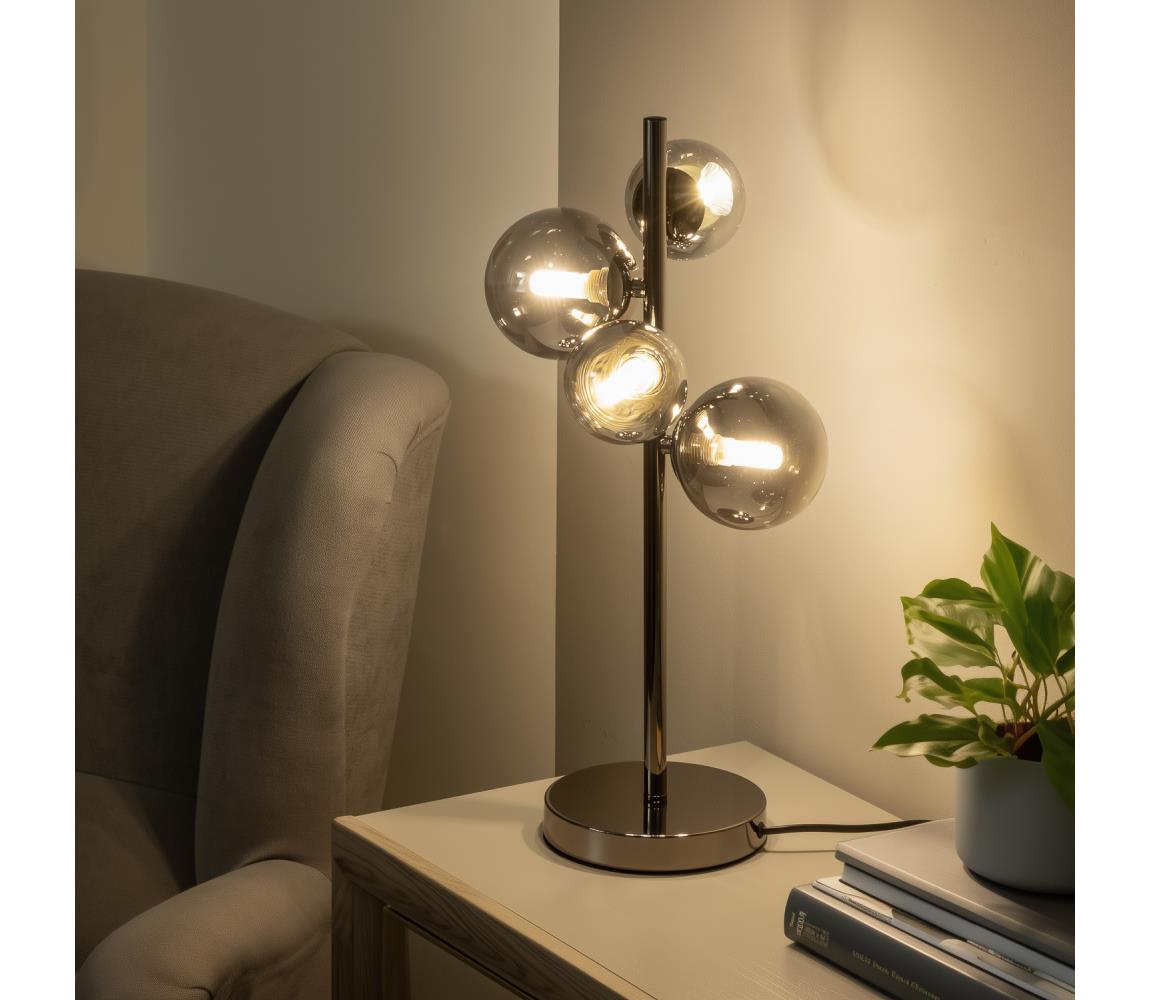 Brilagi - LED stolná lampa MILLA 4xG9/3W/230V čierny chróm/dymová 8010-4CS
