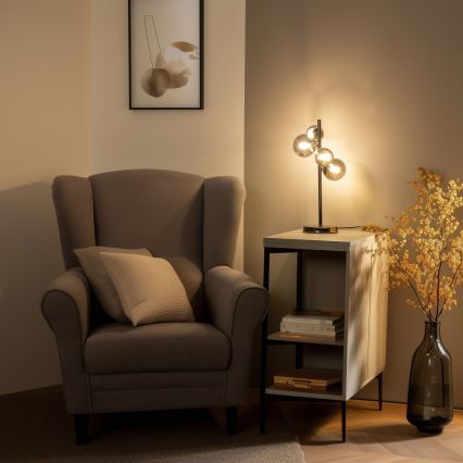 Brilagi - LED stolná lampa MILLA 4xG9/3W/230V čierny chróm/dymová