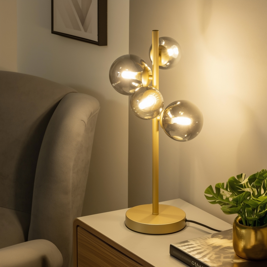 Brilagi - LED Stolná lampa MILLA 4xG9/3W/230V zlatá/dymová