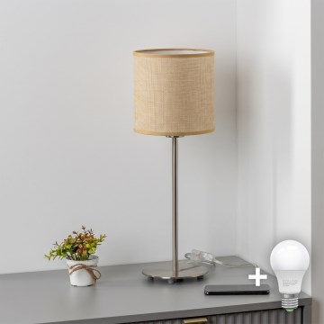 Brilagi - LED stolná lampa NUBILA 1xE27/60W/230V svetlohnedá