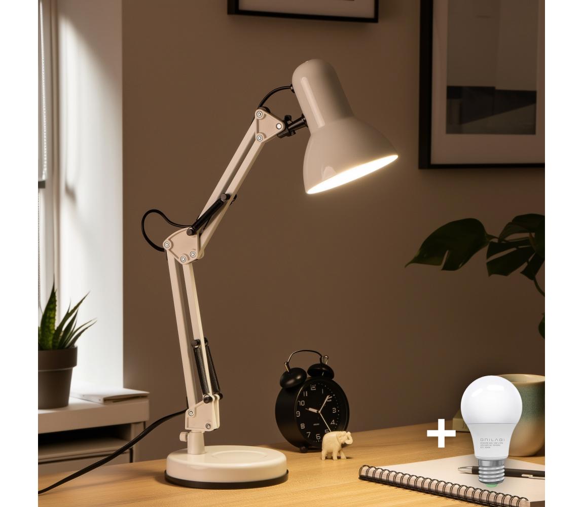 Brilagi - LED Stolná lampa ROMERO 1xE27/10W/230V biela BG0260 + BG0207