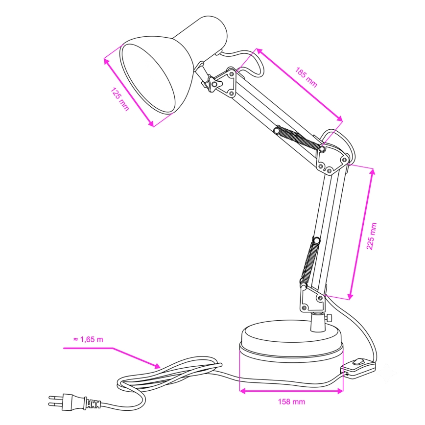 Brilagi - LED Stolná lampa ROMERO 1xE27/10W/230V biela