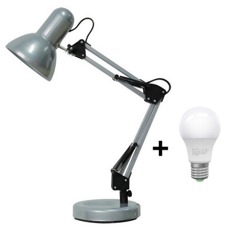 Brilagi - LED Stolná lampa ROMERO 1xE27/10W/230V strieborná