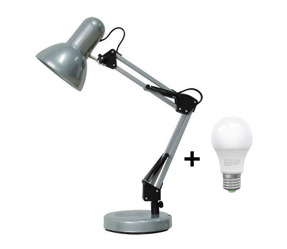 Brilagi Brilagi - LED Stolná lampa ROMERO 1xE27/10W/230V strieborná