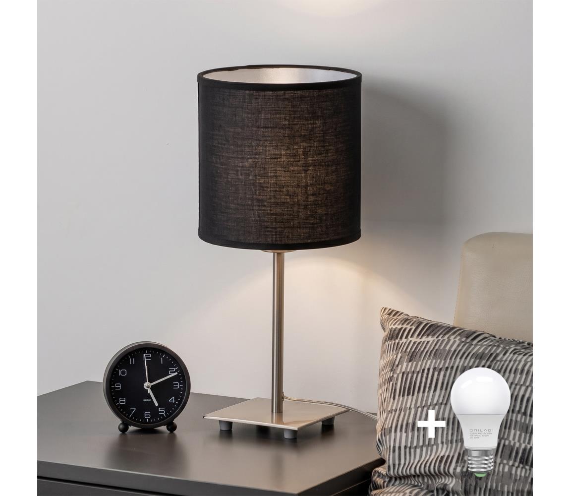 Brilagi - LED stolová lampa NUBILA 1xE27/60W/230V čierna EG32509+BG1581