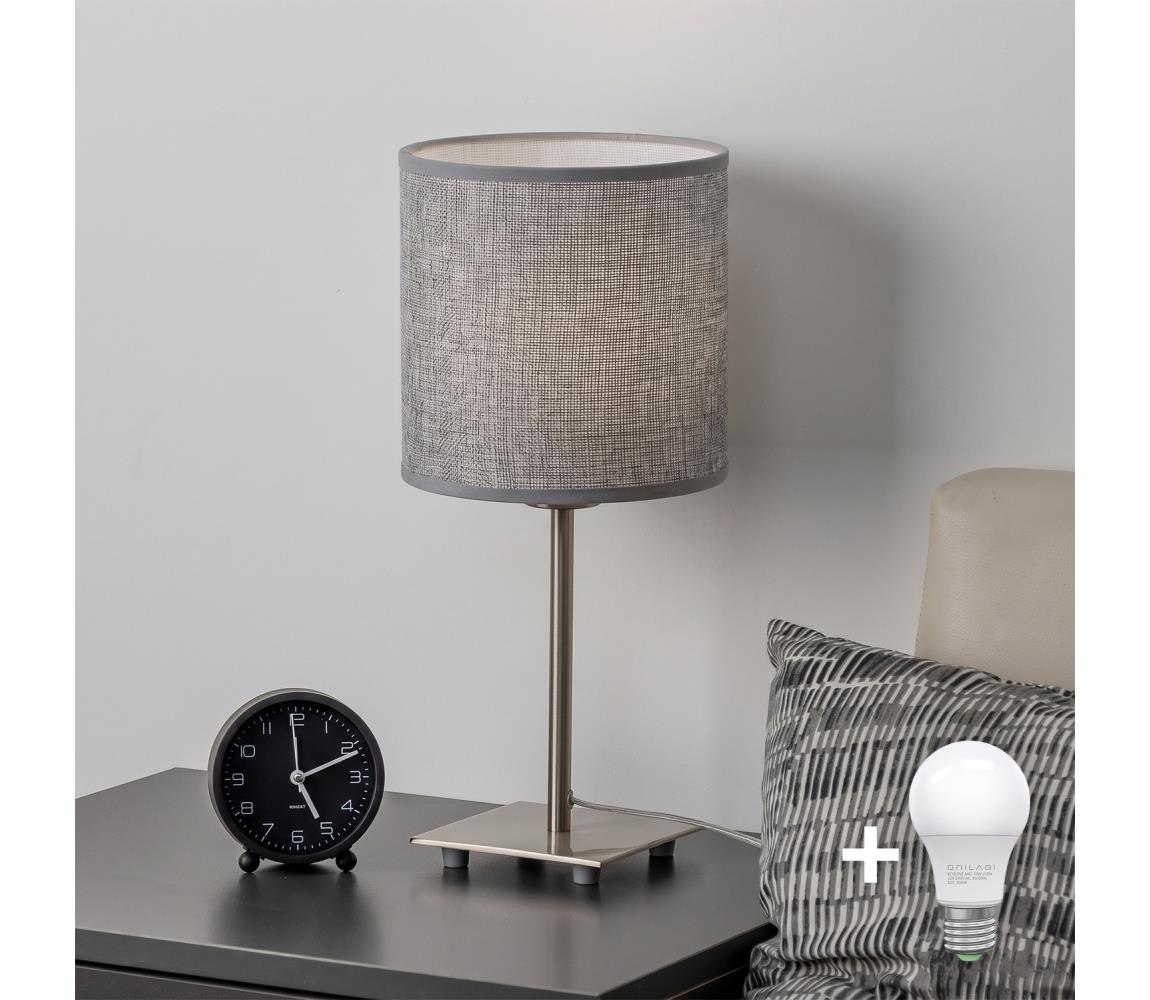 Brilagi - LED stolová lampa NUBILA 1xE27/60W/230V sivá EG32509+BG1582