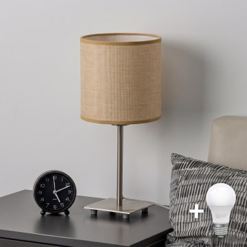Brilagi - LED stolová lampa NUBILA 1xE27/60W/230V svetlohnedá
