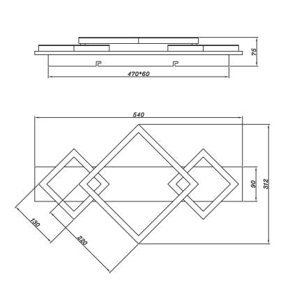 Brilagi - LED stropné svietidlo AXIS I LED/24W/230V