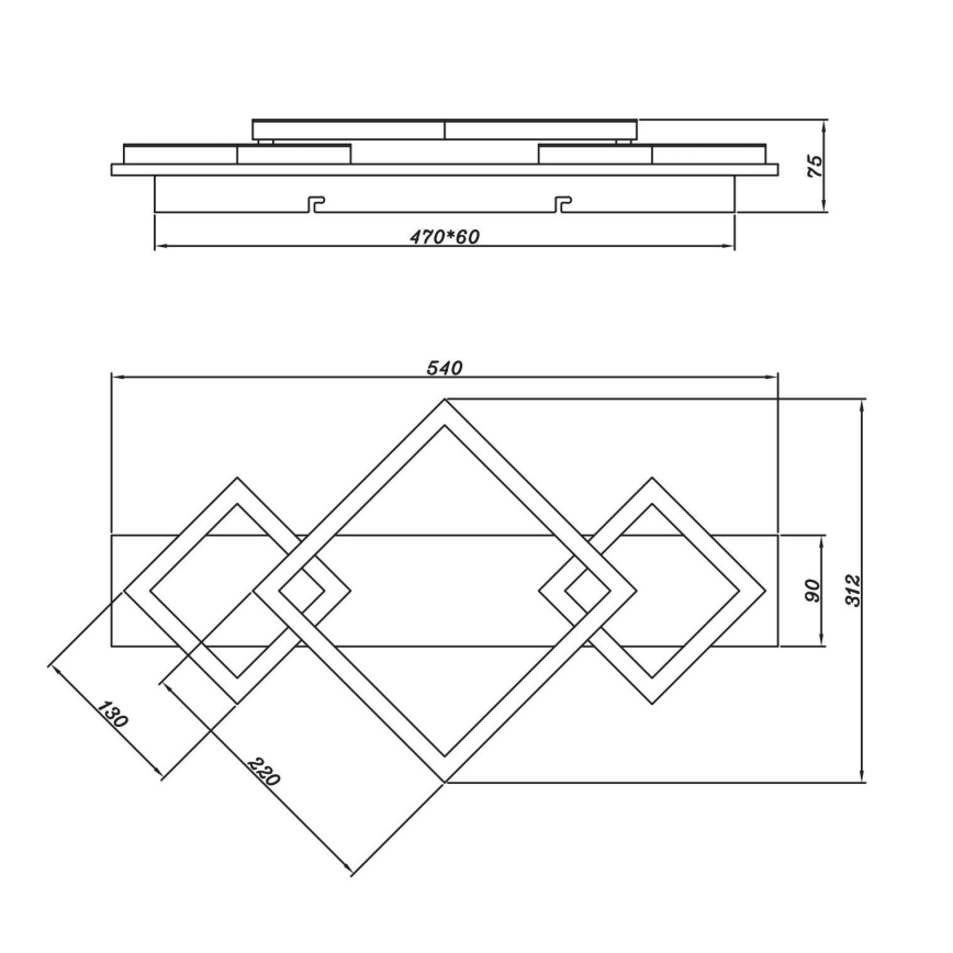Brilagi - LED stropné svietidlo AXIS I LED/24W/230V