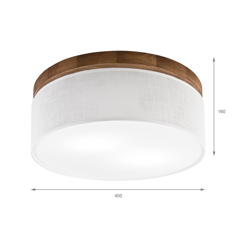 Brilagi - LED Stropné svietidlo BELLADONNA 2xE27/15W/230V pr. 40 cm biela/dub čerešňa