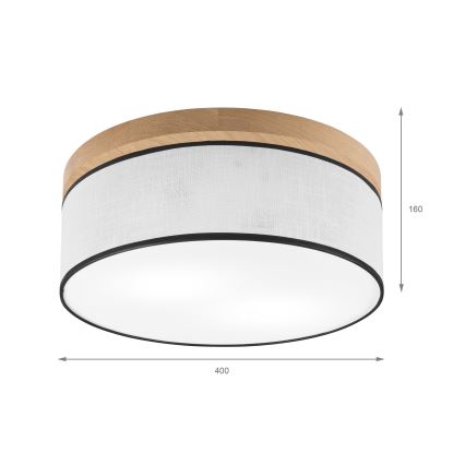Brilagi - LED Stropné svietidlo BELLADONNA 2xE27/15W/230V pr. 40 cm biela/dub