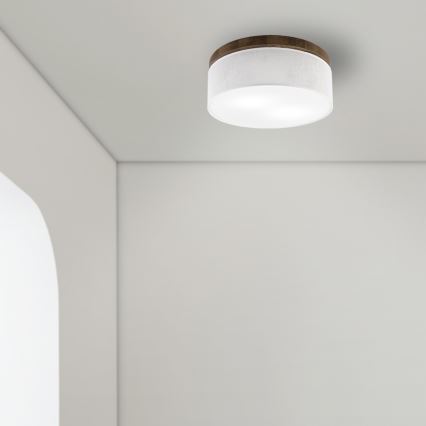 Brilagi - LED Stropné svietidlo BELLADONNA 2xE27/15W/230V pr. 40 cm biela/dub orech