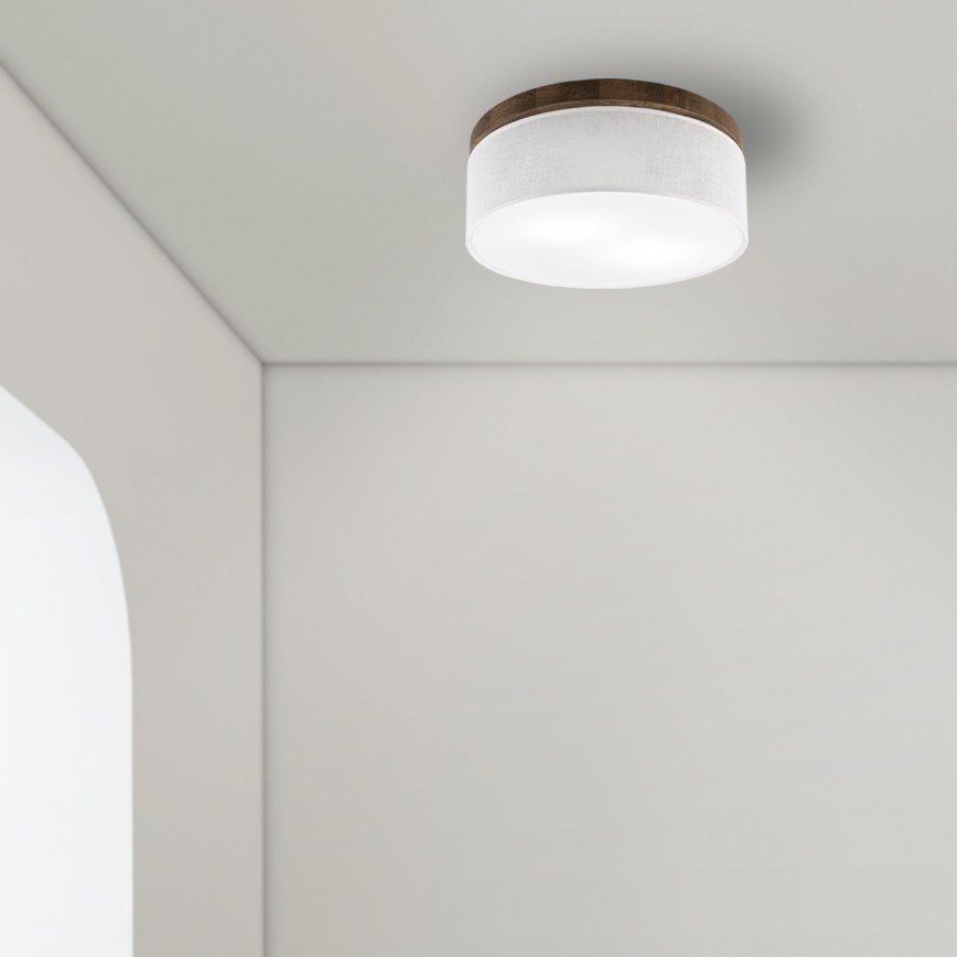 Brilagi - LED Stropné svietidlo BELLADONNA 2xE27/15W/230V pr. 40 cm biela/dub orech