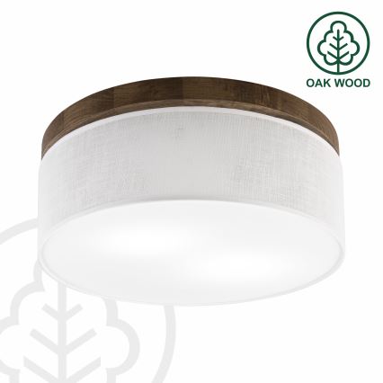 Brilagi - LED Stropné svietidlo BELLADONNA 2xE27/15W/230V pr. 40 cm biela/dub orech