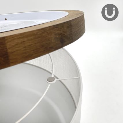 Brilagi - LED Stropné svietidlo BELLADONNA 2xE27/15W/230V pr. 40 cm biela/dub orech
