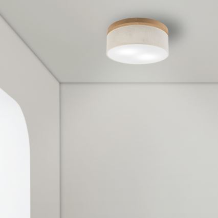 Brilagi - LED Stropné svietidlo BELLADONNA 2xE27/15W/230V pr. 40 cm krémová/dub