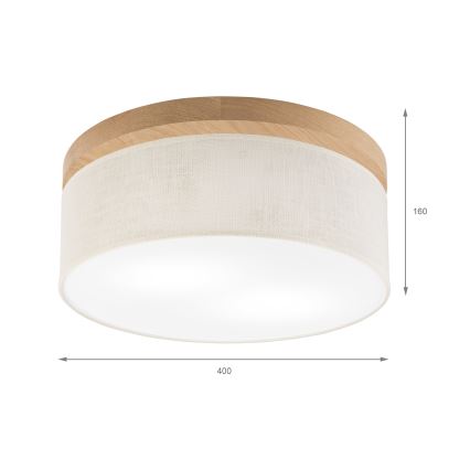 Brilagi - LED Stropné svietidlo BELLADONNA 2xE27/15W/230V pr. 40 cm krémová/dub