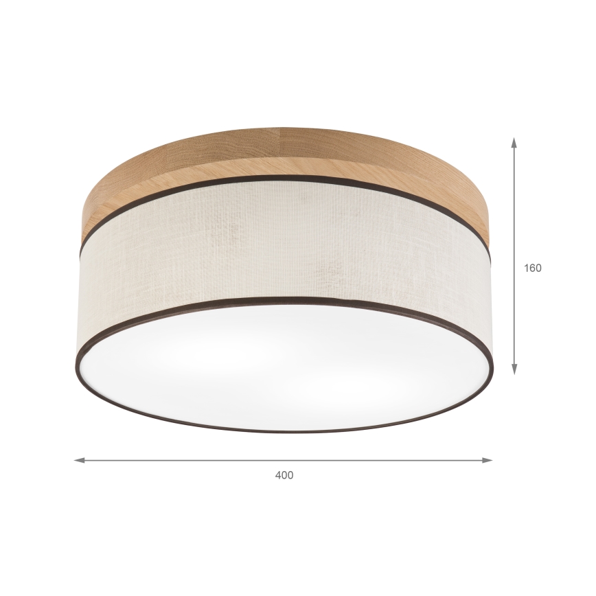 Brilagi - LED Stropné svietidlo BELLADONNA 2xE27/15W/230V pr. 40 cm krémová/dub