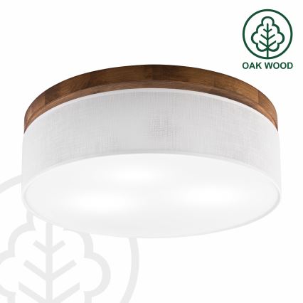 Brilagi - LED Stropné svietidlo BELLADONNA 3xE27/15W/230V pr. 50 cm biela/dub čerešňa
