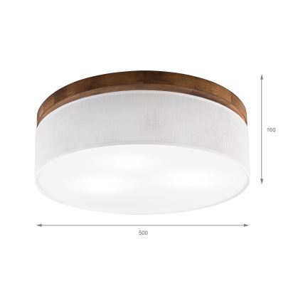 Brilagi - LED Stropné svietidlo BELLADONNA 3xE27/15W/230V pr. 50 cm biela/dub čerešňa