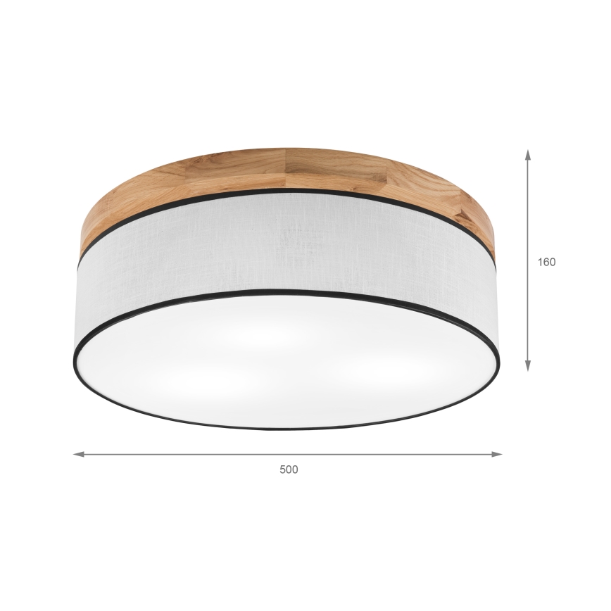 Brilagi - LED Stropné svietidlo BELLADONNA 3xE27/15W/230V pr. 50 cm biela/dub