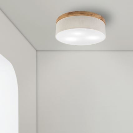 Brilagi - LED Stropné svietidlo BELLADONNA 3xE27/15W/230V pr. 50 cm krémová/dub