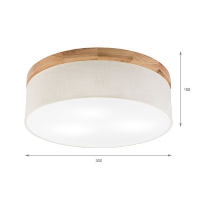 Brilagi - LED Stropné svietidlo BELLADONNA 3xE27/15W/230V pr. 50 cm krémová/dub