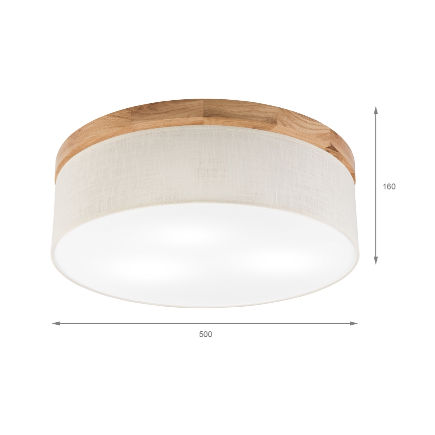 Brilagi - LED Stropné svietidlo BELLADONNA 3xE27/15W/230V pr. 50 cm krémová/dub