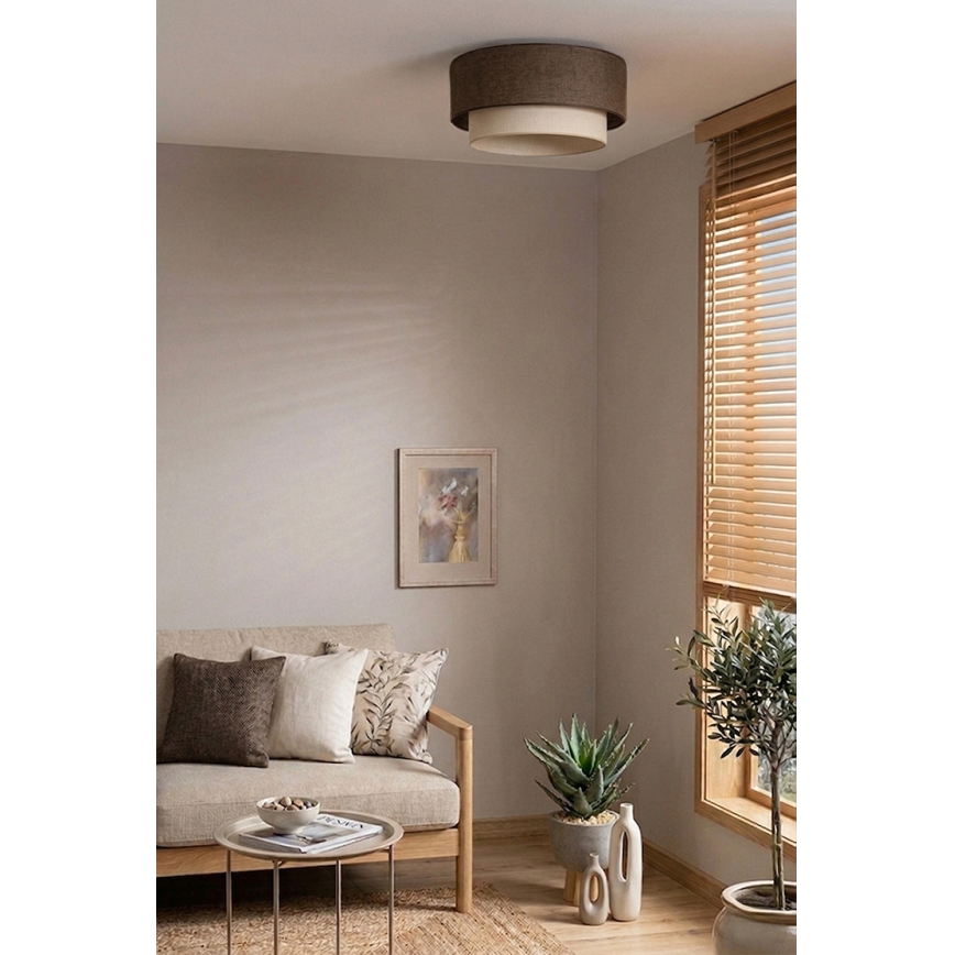 Brilagi - LED stropné svietidlo BOHO ECO 1xE27/10W/230V pr. 40 cm hnedá/krémová