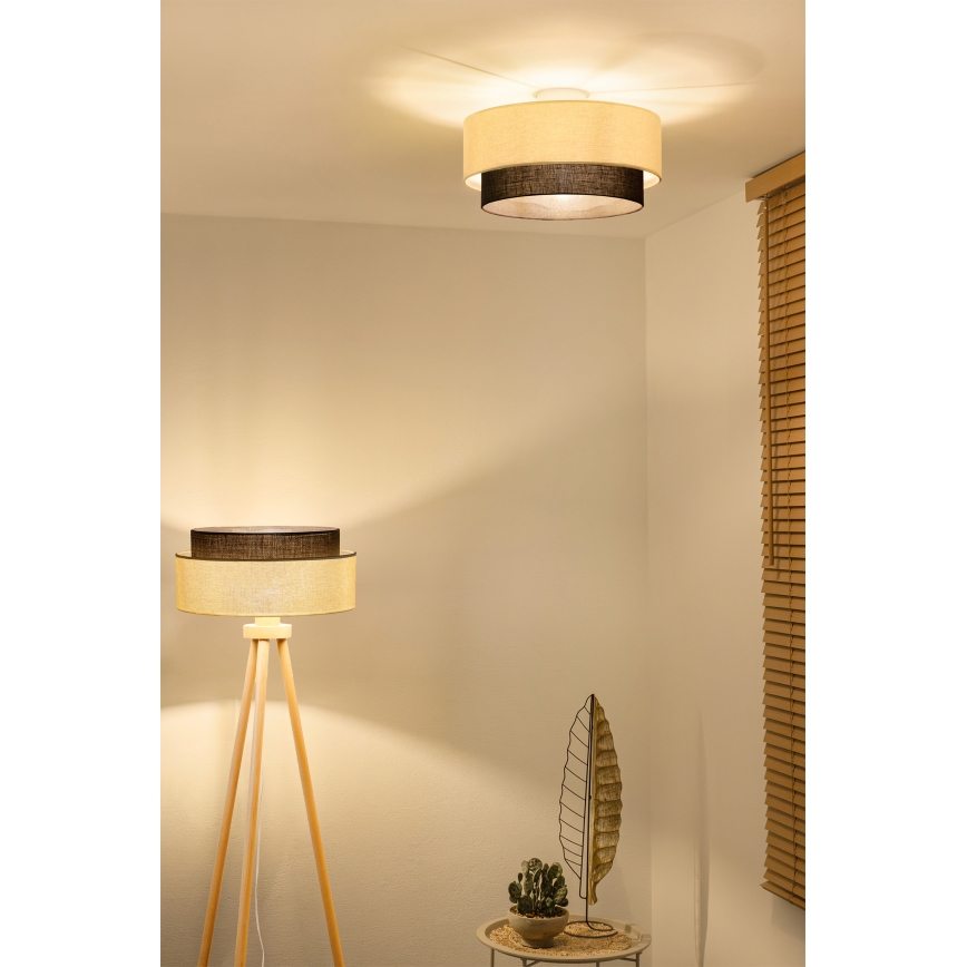 Brilagi - LED Stropné svietidlo BOHO STYLE 1xE27/15W/230V pr. 40 cm krémové/hnedé