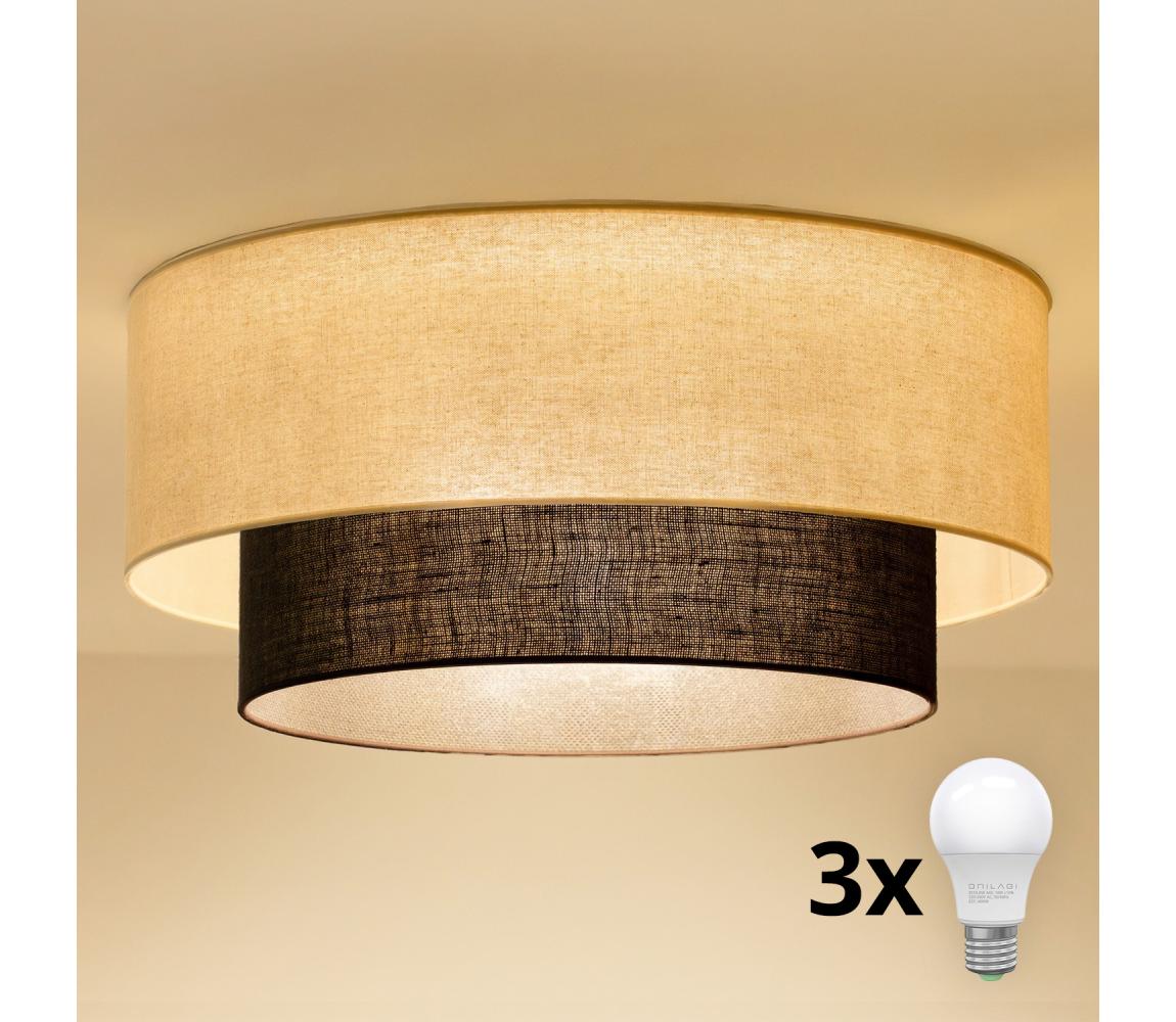 Brilagi - LED stropné svietidlo BOHO STYLE 3xE27/15W/230V pr. 60 cm krémová/hnedá 8590828028000