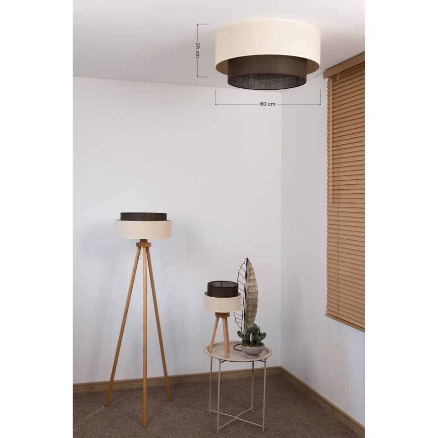 Brilagi - LED stropné svietidlo BOHO STYLE 3xE27/15W/230V pr. 60 cm krémová/hnedá