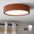BRILAGI - LED stropné svietidlo CARVALHO 2xE27/15W/230V dub/čerešňa pr. 37 cm