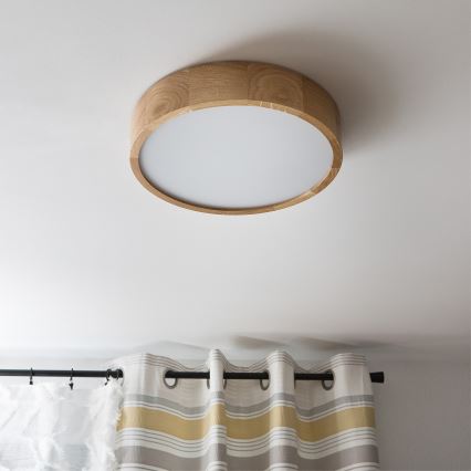 Brilagi - LED stropné svietidlo CARVALHO 2xE27/15W/230V dub, priemer 37,5 cm