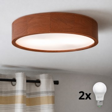 Brilagi - LED stropné svietidlo CARVALHO 2xE27/30W/230V dub čerešňa priemer 37 cm