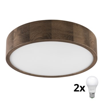 Brilagi - LED Stropné svietidlo CARVALHO 2xE27/60W/230V dub pr. 37 cm