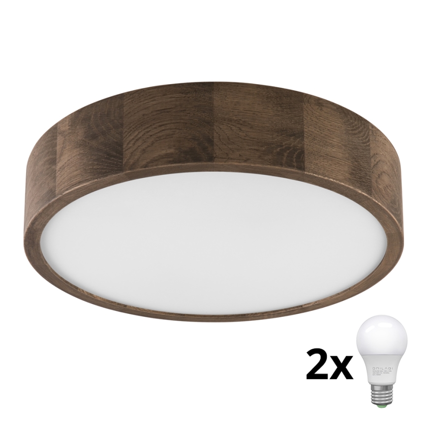 Brilagi - LED Stropné svietidlo CARVALHO 2xE27/60W/230V dub pr. 37 cm