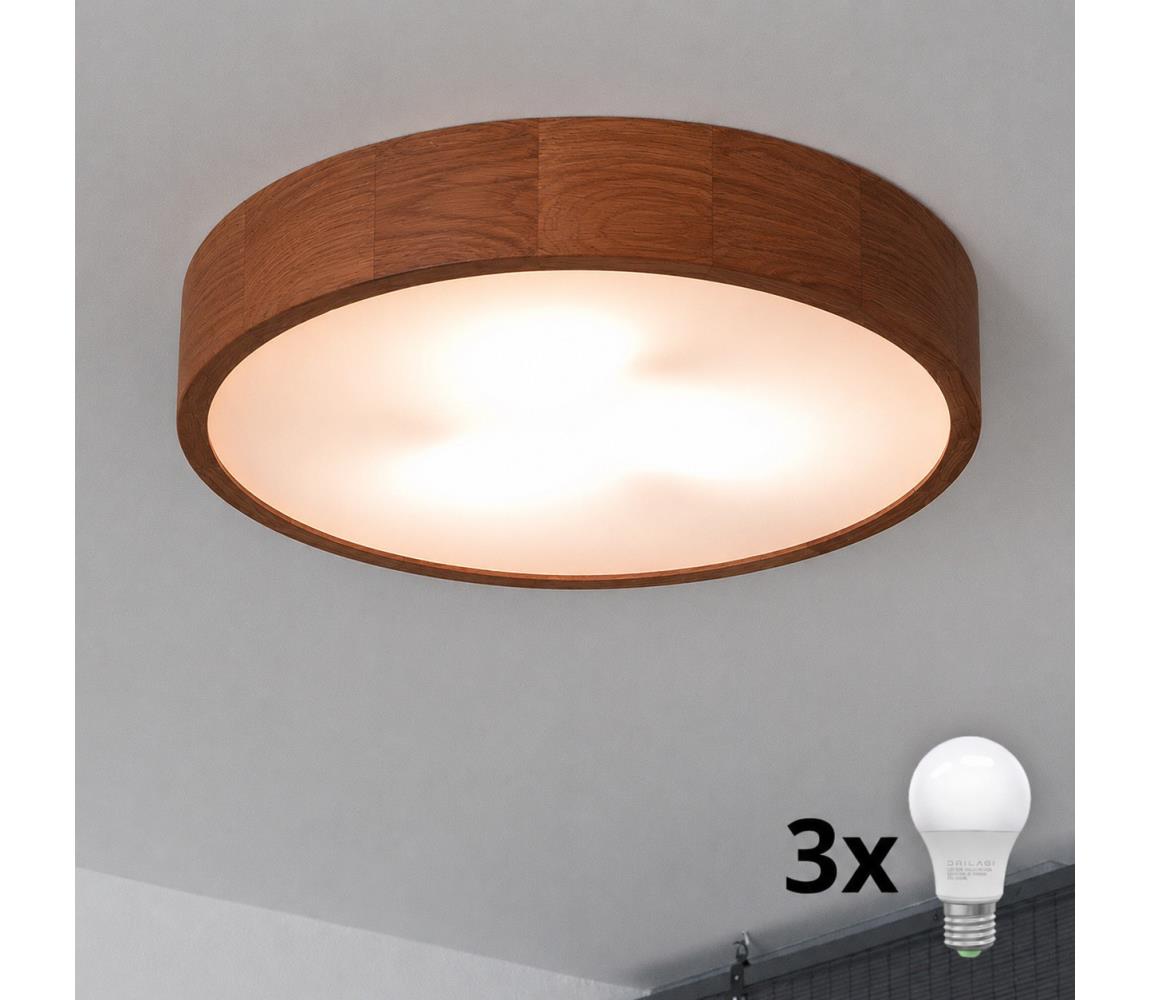 Brilagi - LED stropné svietidlo CARVALHO 3xE27/15W/230V, dub/čerešňa, priemer 47 cm 8590828607120