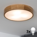 BRILAGI - LED stropné svietidlo CARVALHO 3xE27/15W/230V dub pr. 47,5 cm