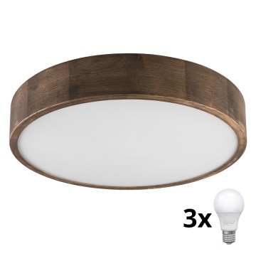 Brilagi - LED Stropné svietidlo CARVALHO 3xE27/60W/230V dub pr. 47 cm