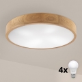 Brilagi - LED Stropné svietidlo CARVALHO 4xE27/60W/230V dub pr. 57,5 cm