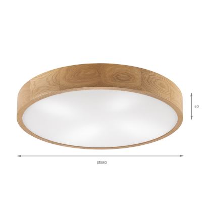 Brilagi - LED Stropné svietidlo CARVALHO 4xE27/60W/230V dub ø 57,5 cm
