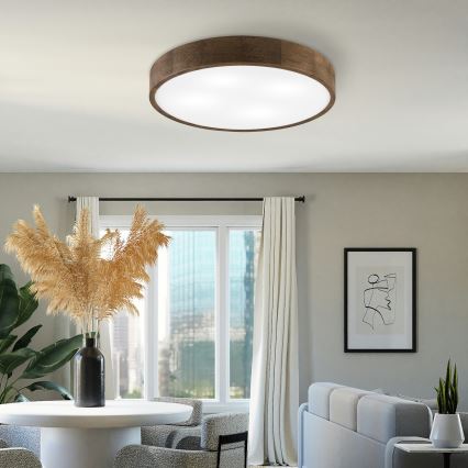 Brilagi - LED Stropné svietidlo CARVALHO 4xE27/60W/230V orech Ø 57,5 cm